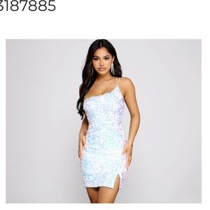 One shoulder sequin dress